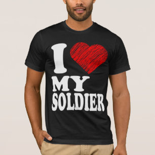 I mischen Liebe meine Soldat-Herz-Kunst (T-Shirt-) T-Shirt
