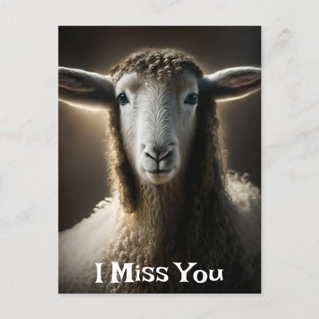 I Miss Ewe | Niedlich Puppe Postkarte (Vorderseite)