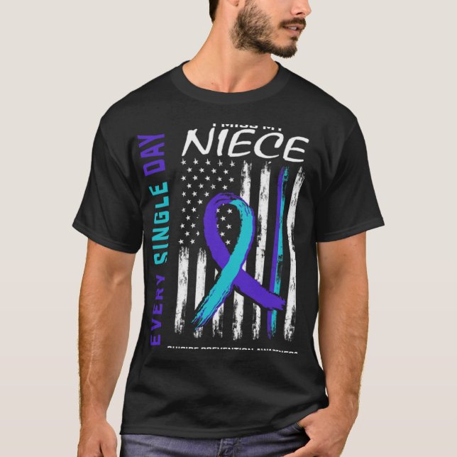 I Miss My Niece Suicide Awareness Prevention Ameri T-Shirt (Vorderseite)