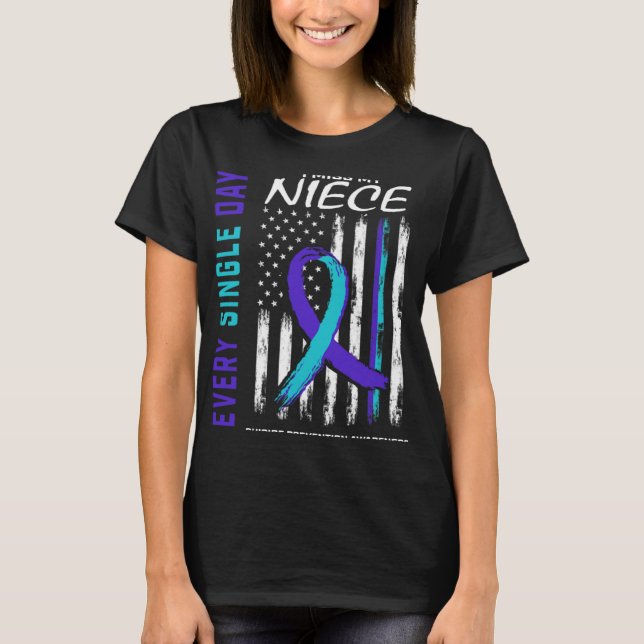I Miss My Niece Suicide Awareness Prevention Ameri T-Shirt (Vorderseite)
