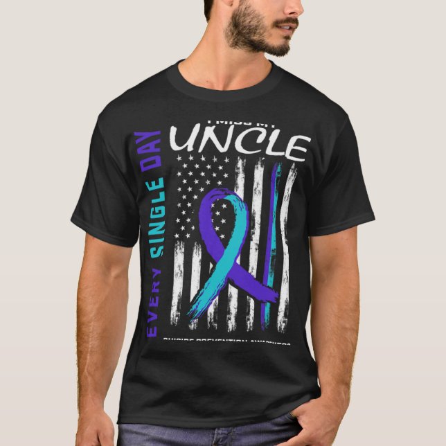 I Miss My Uncle Suicide Awareness Prevention Ameri T-Shirt (Vorderseite)