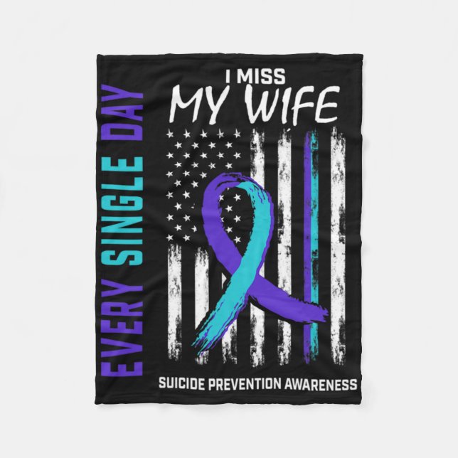 I Miss My Wife Suicide Awareness Prevention Americ Fleecedecke (Vorderseite)