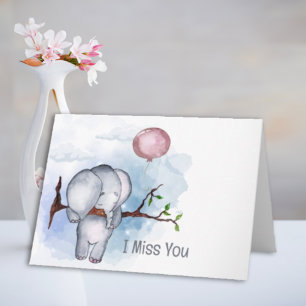 I Miss You Sad Elephant Karte