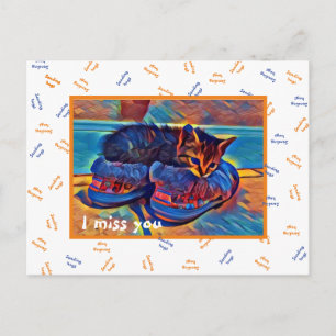 I MISS YOU "sending hugs" Postkarte