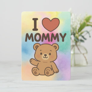 I ❤️ Mommy - Adorable Bären Kids Grußkarte Feiertagskarte