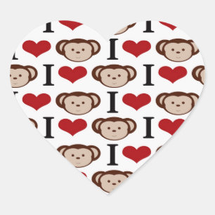 I Monkeys Herz i-Liebe-Affevalentines-Geschenke Herz-Aufkleber