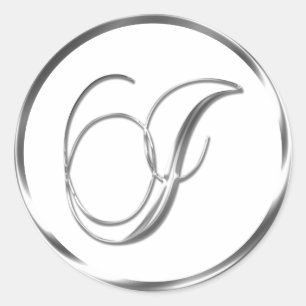 I Monogram Imitate Silver Envelope oder Gutes Sieg Runder Aufkleber