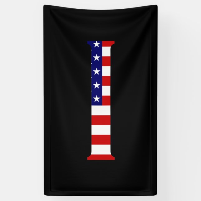 I Monogram überlagert sich auf der Flagge der USA  Banner (Vertikal)