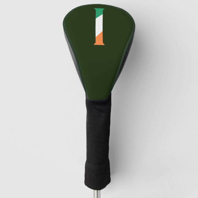 I Monogram überlagert sich auf irischer Flagge Golf Headcover (Vorderseite)