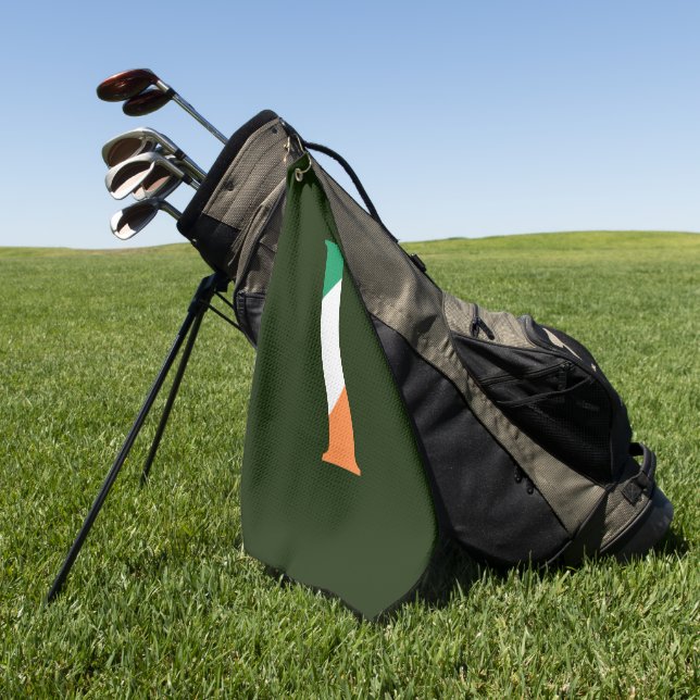 I Monogram überlagert sich auf Irish Flag Gtcnt Golfhandtuch (Gras)