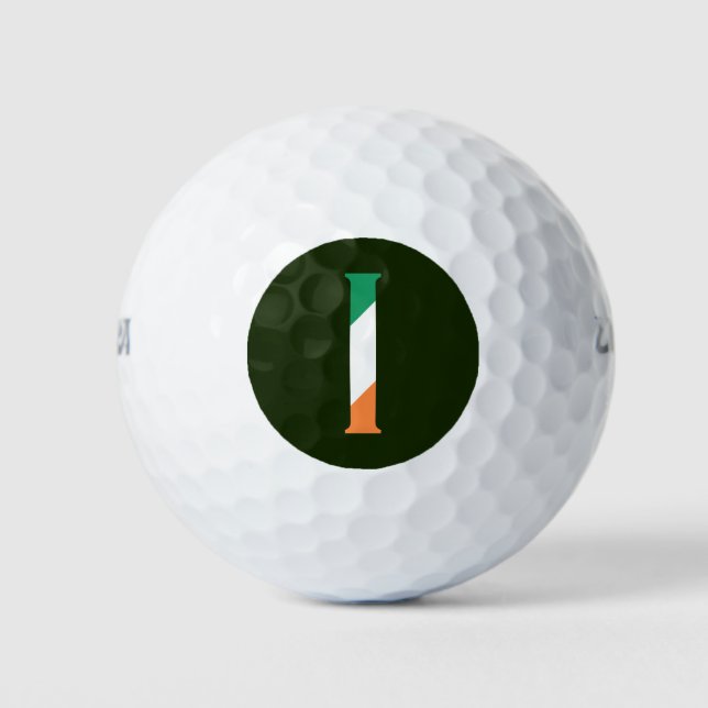 I Monogram überlagert sich auf Irish Flag wu gbcnt Golfball (Vorderseite)