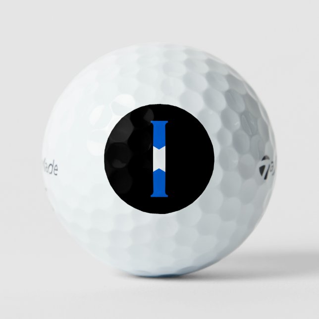 I Monogram überlagert sich auf schottischer Flagge Golfball (Vorderseite)