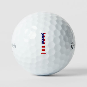 I Monogram überlagert sich auf US-Flagge tmtp5 gbc Golfball