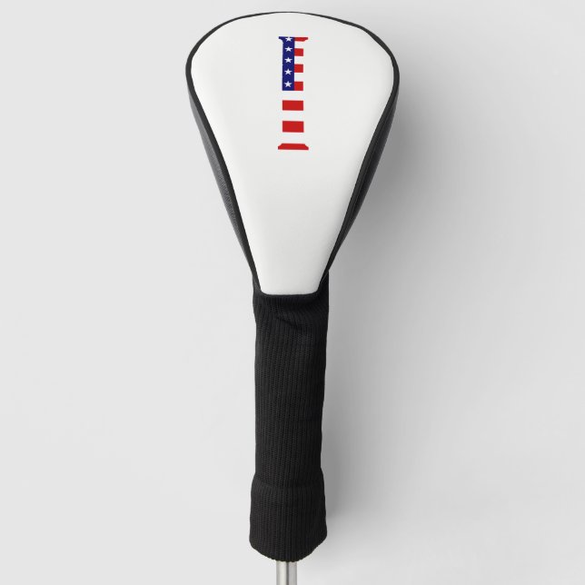 I Monogram überlagert sich auf US-Flaggendokumenta Golf Headcover (Vorderseite)