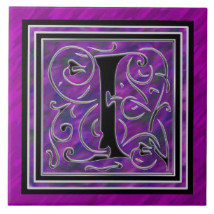 I Monogramm "Lila Gewässer" Keramik Tiles Fliese