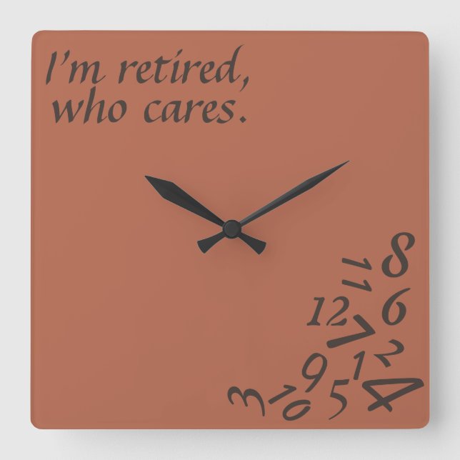 ~I morgens zog sich zurück, das Cares~ WANDUHR, Quadratische Wanduhr (Vorderseite)