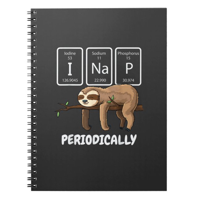 I Nap Periodically Science Sloth Periodic Table El Notizblock (Vorderseite)