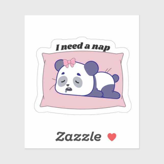 “I Need a Nap” Funny Kawaii Design Aufkleber (Blatt)