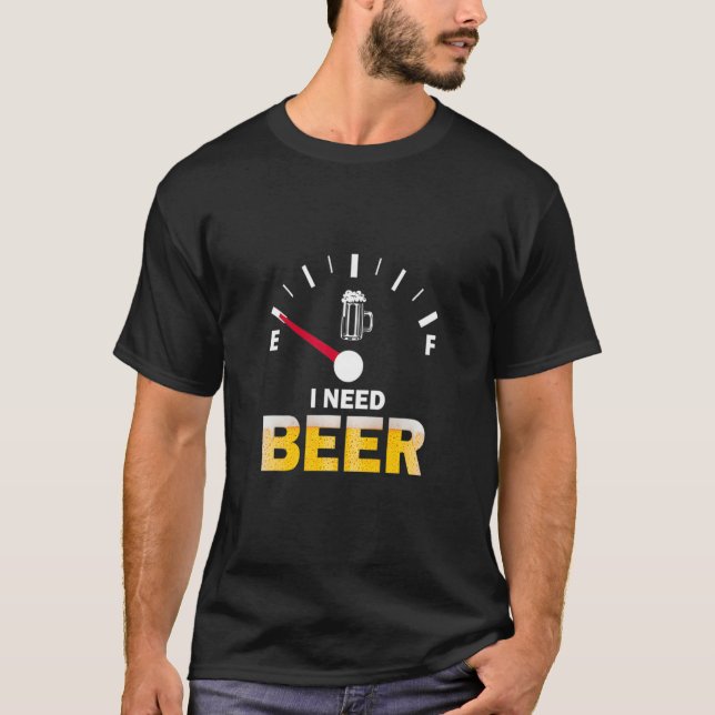 I Need Beer Right Meow  Beer T-Shirt (Vorderseite)
