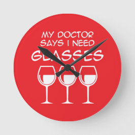 I need glasses runde wanduhr