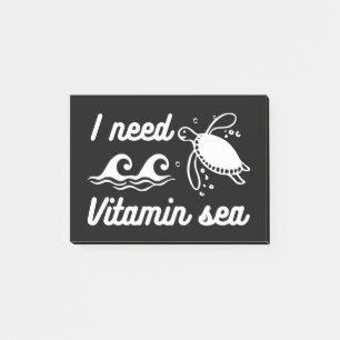 I  Need Vitamin Sea Turtle Post-it Klebezettel