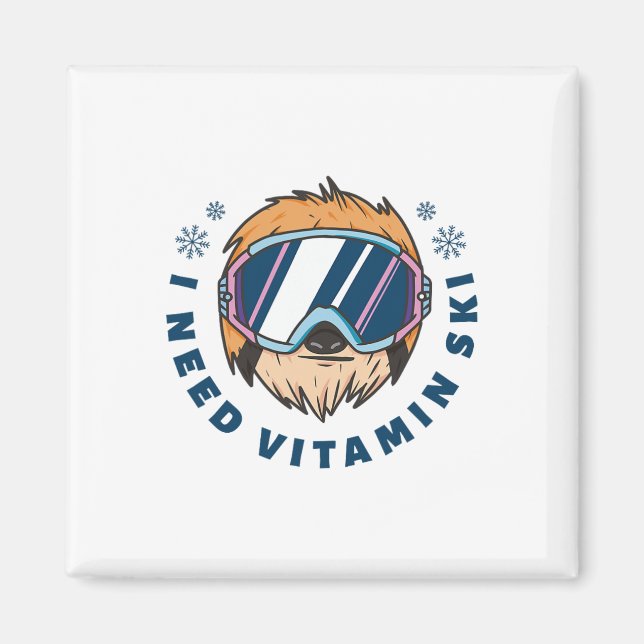 I Need Vitamin Ski - Skiing Magnet (Vorne)