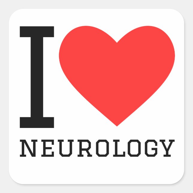 I Neurologie der Liebe Quadratischer Aufkleber (Vorderseite)