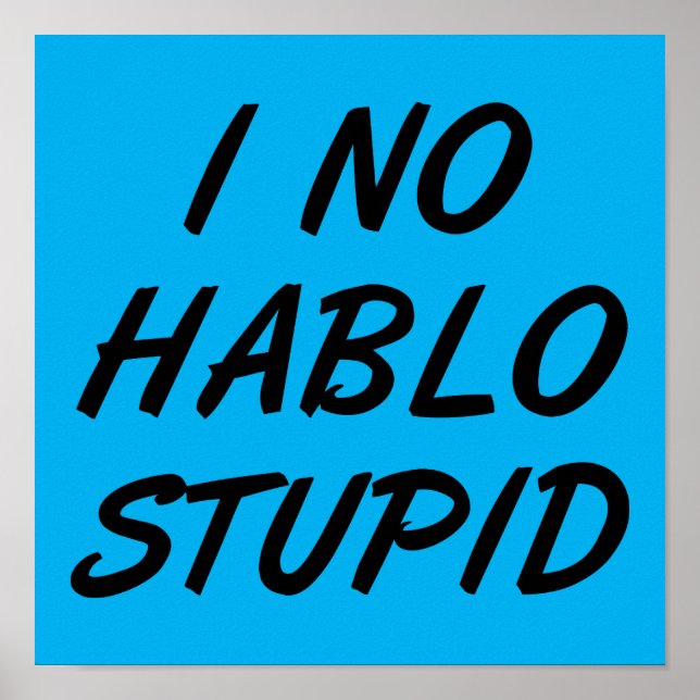 I No Hablo Stupid Funny Poster Sign (Vorne)