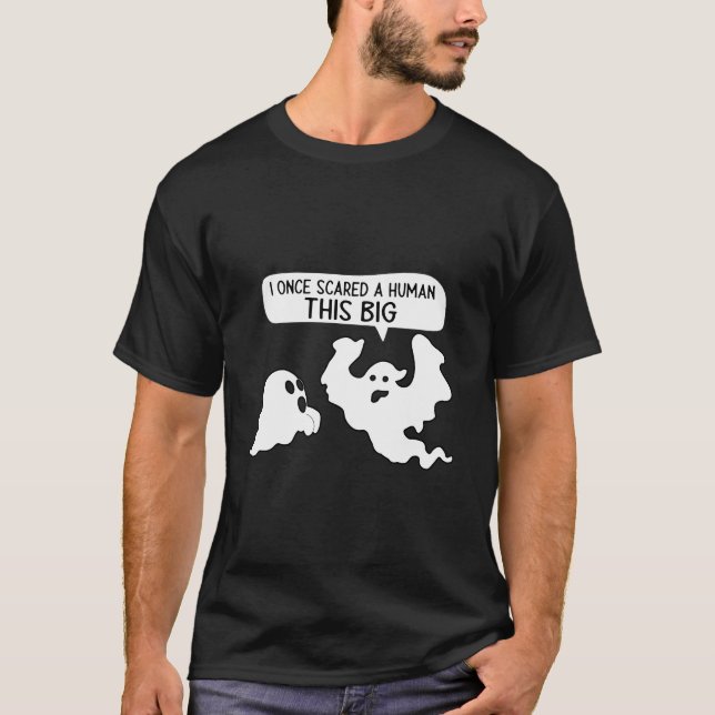 I Once Scared A Hu This Big Fishing Pun T-Shirt (Vorderseite)