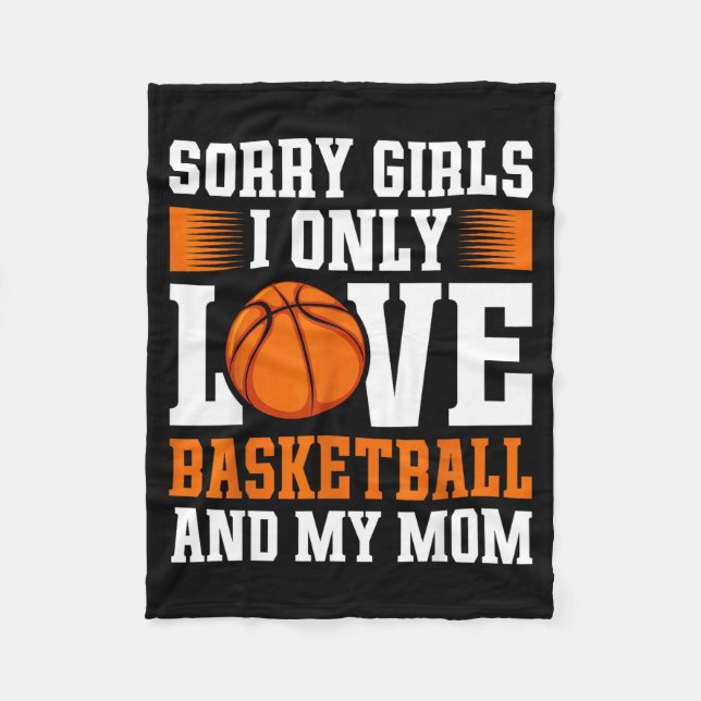 I Only Love Basketball And My Mom Valentine's Day  Fleecedecke (Vorderseite)