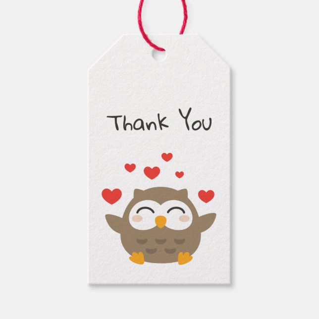 I Owl You Illustration Geschenkanhänger (Vorderseite)
