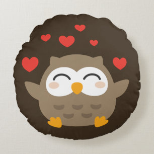I Owl You Illustration Rundes Kissen