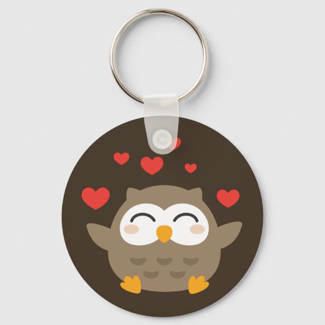I Owl You Illustration Schlüsselanhänger (Vorderseite)