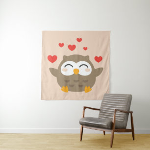 I Owl You Illustration Wandteppich