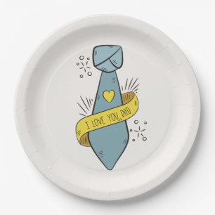 I Papierplatte Liebe-Sie Vater-des Vatertags-  Pappteller