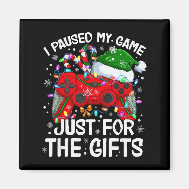 I Paused My Game For Christmas Santa Gamer Xmas Vi Magnet (Vorne)