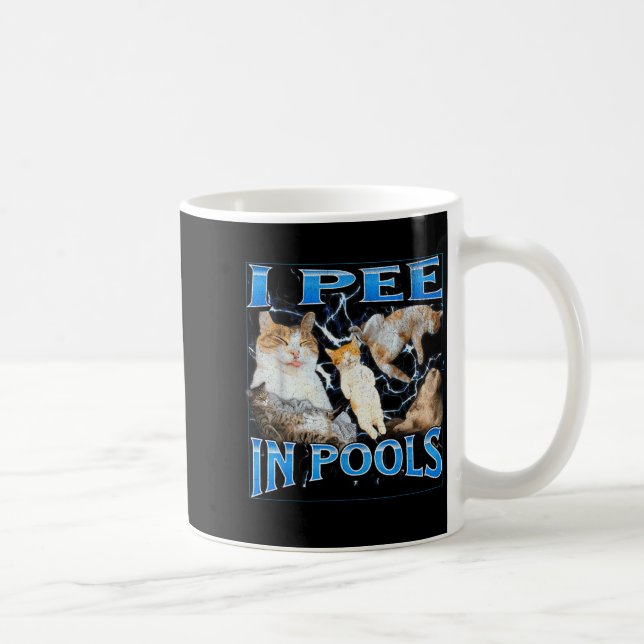 I Pee In Ols Funny Offensive Cat Meme Bootleg Grap Kaffeetasse (Rechts)