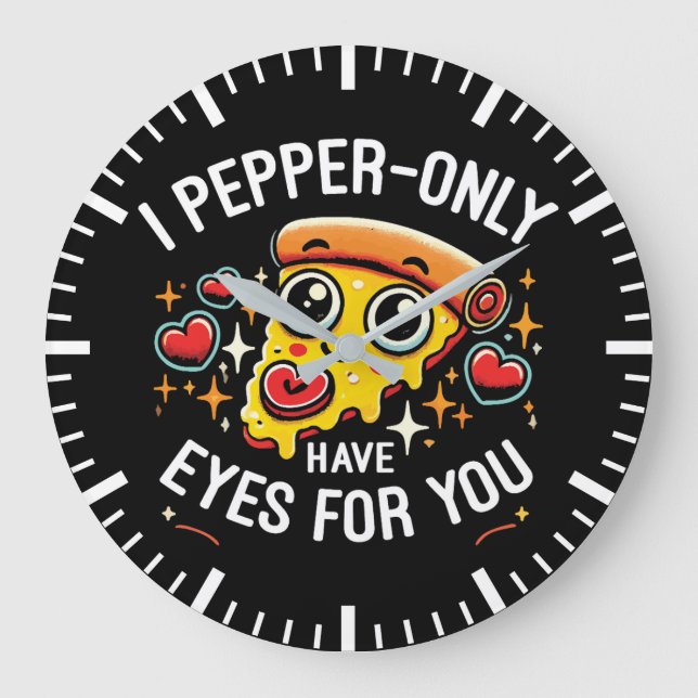 I Pepper-only Have Eyes for You - Niedlich Valenti Große Wanduhr (Vorderseite)