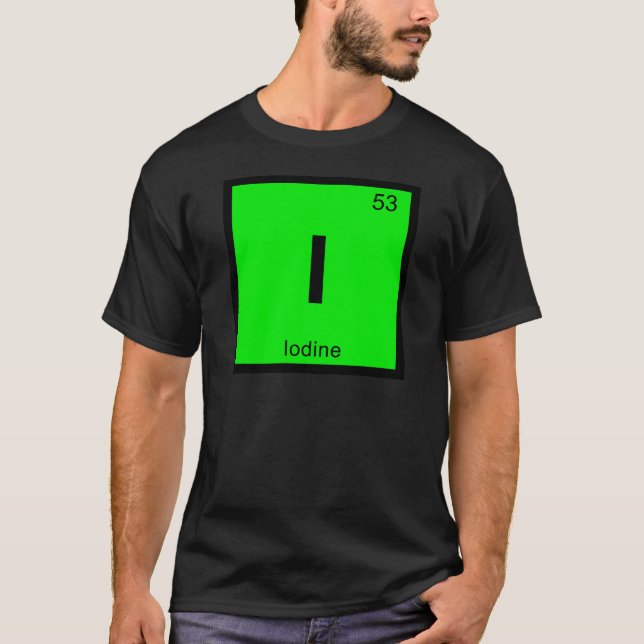 I - Periodisches Symbol für die Jodchemie T-Shirt (Vorderseite)