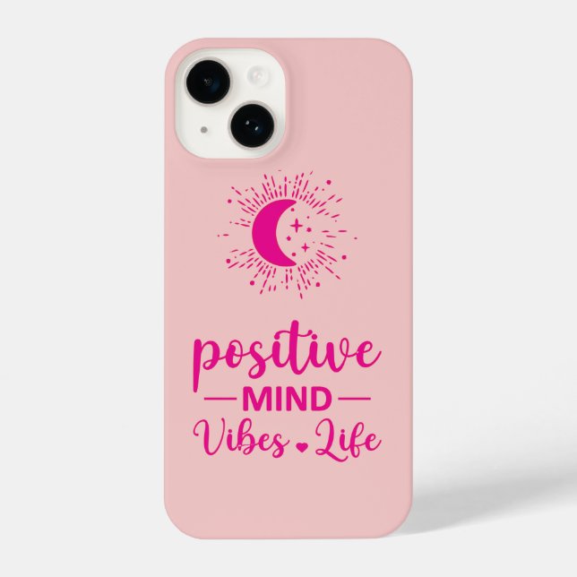 I Phone Case "Positive Mind Vibes Life" PINK iPhone Hülle (Rückseite)