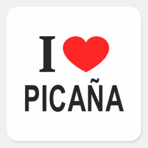 I ❤️ PICAÑA I LIEBE PICAÑA I HEART PICAÑA QUADRATISCHER AUFKLEBER