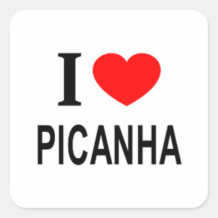I ❤️ PICANHA I LIEBE PICANHA I HERZ PICANHA QUADRATISCHER AUFKLEBER