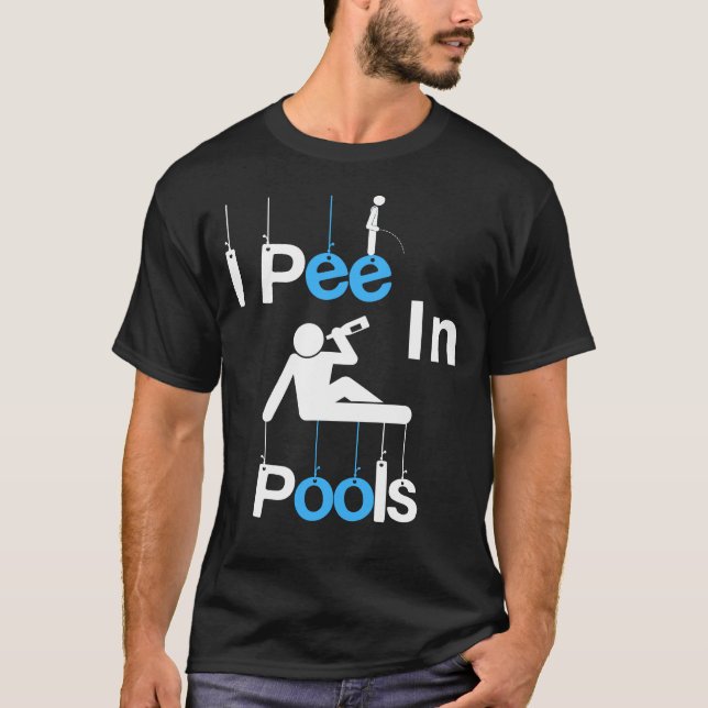 I Piss in Pools T-Shirt: Sommer-Bierliebhaber T-Shirt (Vorderseite)