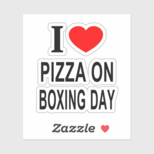 I ❤️ PIZZA AM BOXING TAG I LIEBE PIZZA AUF BOX Vin Aufkleber
