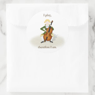 "I Play darum I Bin" Cello Music Runder Aufkleber