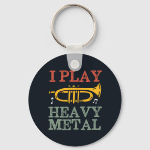 I Play Heavy Metal Funny Trumpet Player Music Puns Schlüsselanhänger