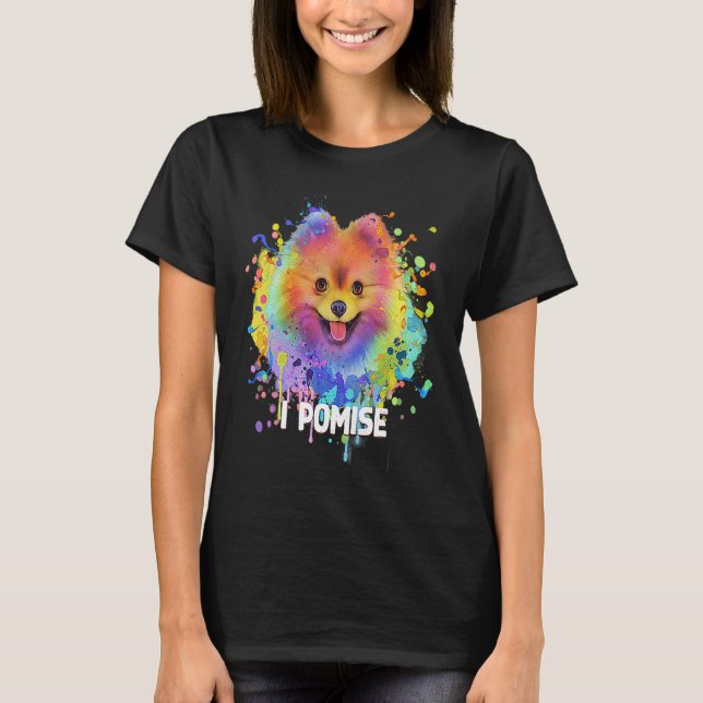 I Pomise Pomeranian  Pom Pom Humor Dog Theme Dog T-Shirt (Vorderseite)