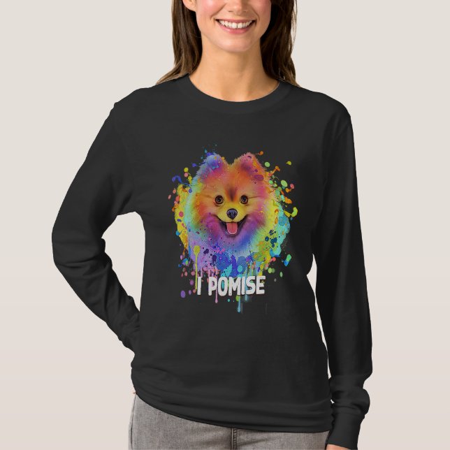 I Pomise Pomeranian  Pom Pom Humor Dog Theme Dog T-Shirt (Vorderseite)