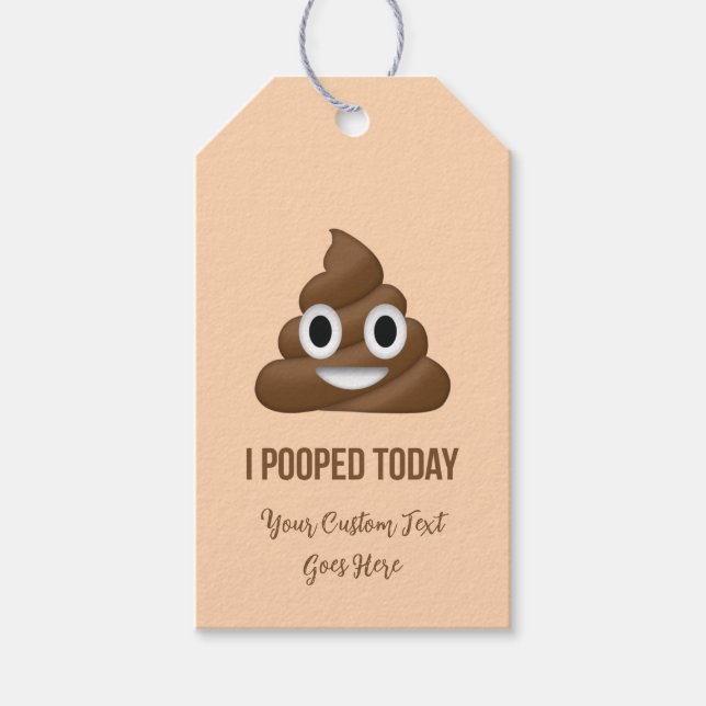 I Pooped Today Smiling Poo Emoticon Custom Geschenkanhänger (Vorderseite)