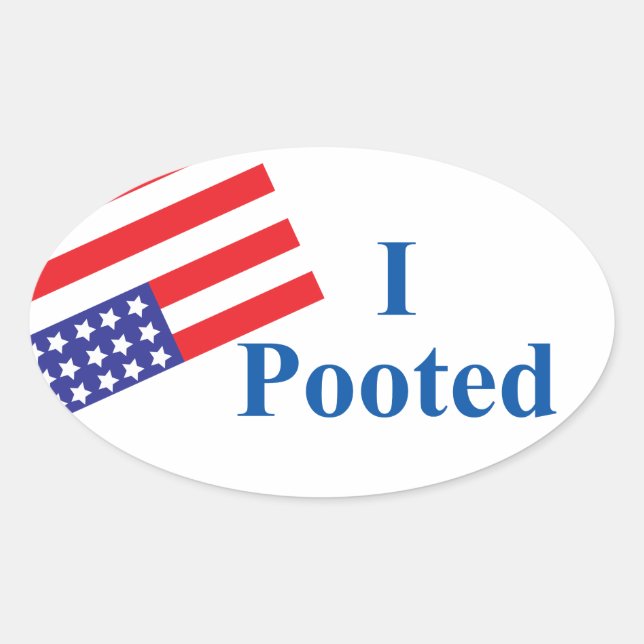 I Pooted Stocker Ovaler Aufkleber (Vorderseite)